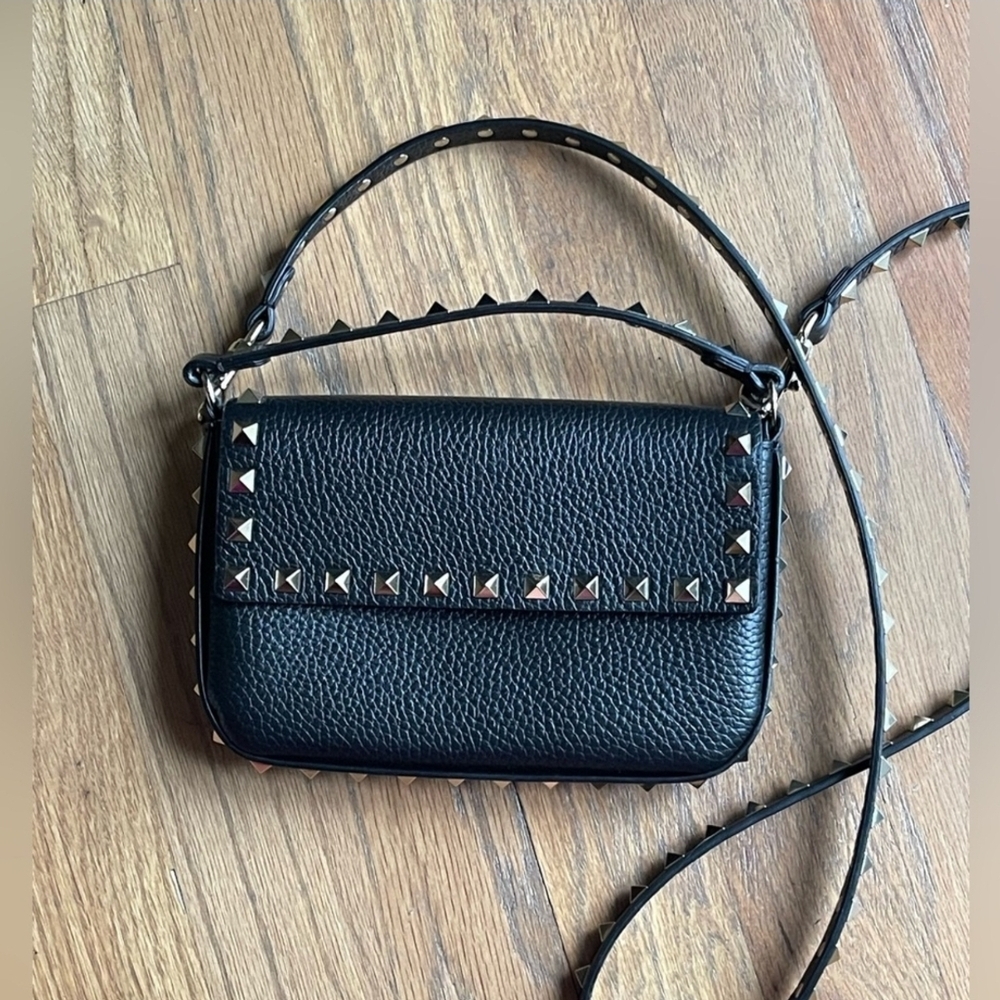 Valentino Garavani Rockstud Mini Black Leather Handbag